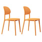 Plastic Scandinavian Armless Chair Kitchen Dining Room Open Back Chair Orange Set of 2 Clearhalo 'Dining Chairs' 'Dining Tables & Seating' 'dining_chair' 'Furniture' 'furniture_dining_chair' 'Kitchen & Dining Furniture' 5063170