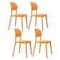 Plastic Scandinavian Armless Chair Kitchen Dining Room Open Back Chair Orange Set of 4 Clearhalo 'Dining Chairs' 'Dining Tables & Seating' 'dining_chair' 'Furniture' 'furniture_dining_chair' 'Kitchen & Dining Furniture' 5063171
