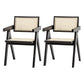 Modern Kitchen Side Dining Chairs Oak Wood Side Chairs for Home Black-White 2 Piece Set Clearhalo 'Dining Chairs' 'Dining Tables & Seating' 'dining_chair' 'furn' 'furn_dining_chair' 'Furniture' 'furniture_dining_chair' 'Kitchen & Dining Furniture' 5063184