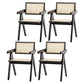 Modern Kitchen Side Dining Chairs Oak Wood Side Chairs for Home Black-White 4 Piece Set Clearhalo 'Dining Chairs' 'Dining Tables & Seating' 'dining_chair' 'furn' 'furn_dining_chair' 'Furniture' 'furniture_dining_chair' 'Kitchen & Dining Furniture' 5063186