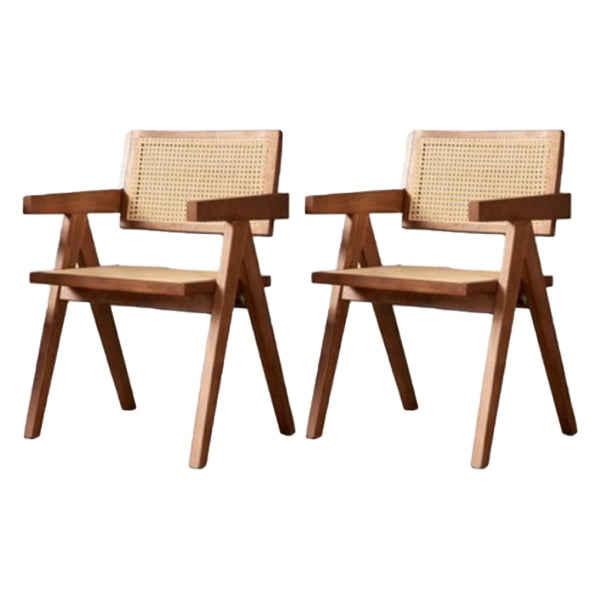 Modern Kitchen Side Dining Chairs Oak Wood Side Chairs for Home Walnut 2 Piece Set Clearhalo 'Dining Chairs' 'Dining Tables & Seating' 'dining_chair' 'furn' 'furn_dining_chair' 'Furniture' 'furniture_dining_chair' 'Kitchen & Dining Furniture' 5063191