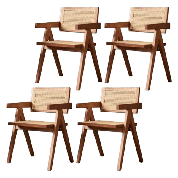 Modern Kitchen Side Dining Chairs Oak Wood Side Chairs for Home Walnut 4 Piece Set Clearhalo 'Dining Chairs' 'Dining Tables & Seating' 'dining_chair' 'furn' 'furn_dining_chair' 'Furniture' 'furniture_dining_chair' 'Kitchen & Dining Furniture' 5063193