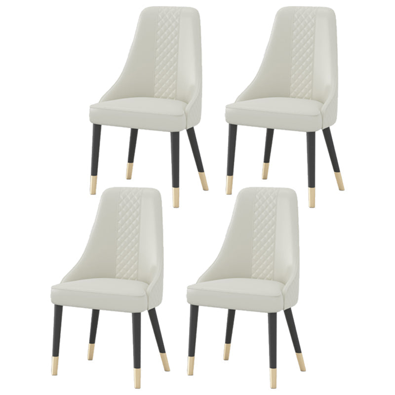 Dining Room Armless Chairs Nordic Solid Wood Kitchen Chair for Home White 4 Piece Set Clearhalo 'Dining Chairs' 'Dining Tables & Seating' 'dining_chair' 'furn' 'furn_dining_chair' 'Furniture' 'furniture_dining_chair' 'Kitchen & Dining Furniture' 5063201