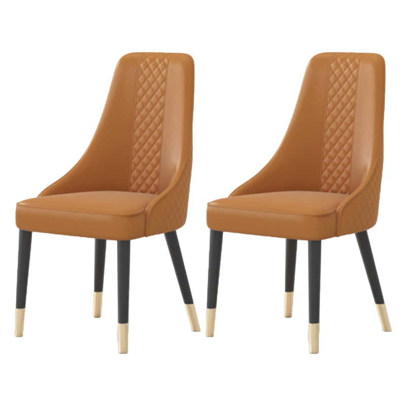Dining Room Armless Chairs Nordic Solid Wood Kitchen Chair for Home Orange 2 Piece Set Clearhalo 'Dining Chairs' 'Dining Tables & Seating' 'dining_chair' 'furn' 'furn_dining_chair' 'Furniture' 'furniture_dining_chair' 'Kitchen & Dining Furniture' 5063203