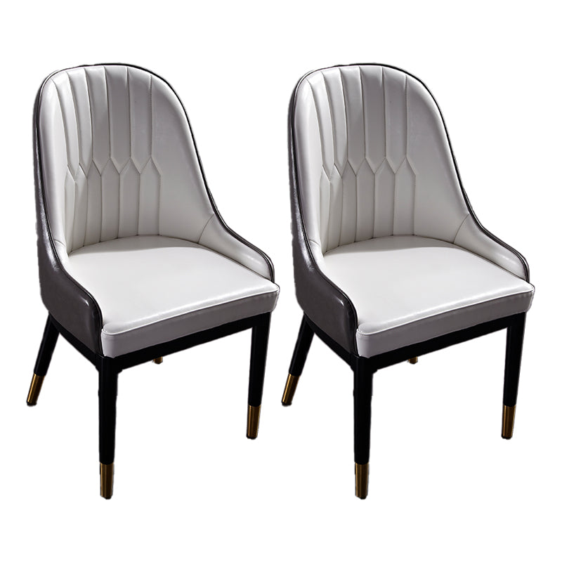 Dining Room Side Chairs Glam Solid Wood Kitchen Armless Chair for Home White 2 Piece Set Clearhalo 'Dining Chairs' 'Dining Tables & Seating' 'dining_chair' 'furn' 'furn_dining_chair' 'Furniture' 'furniture_dining_chair' 'Kitchen & Dining Furniture' 5063223