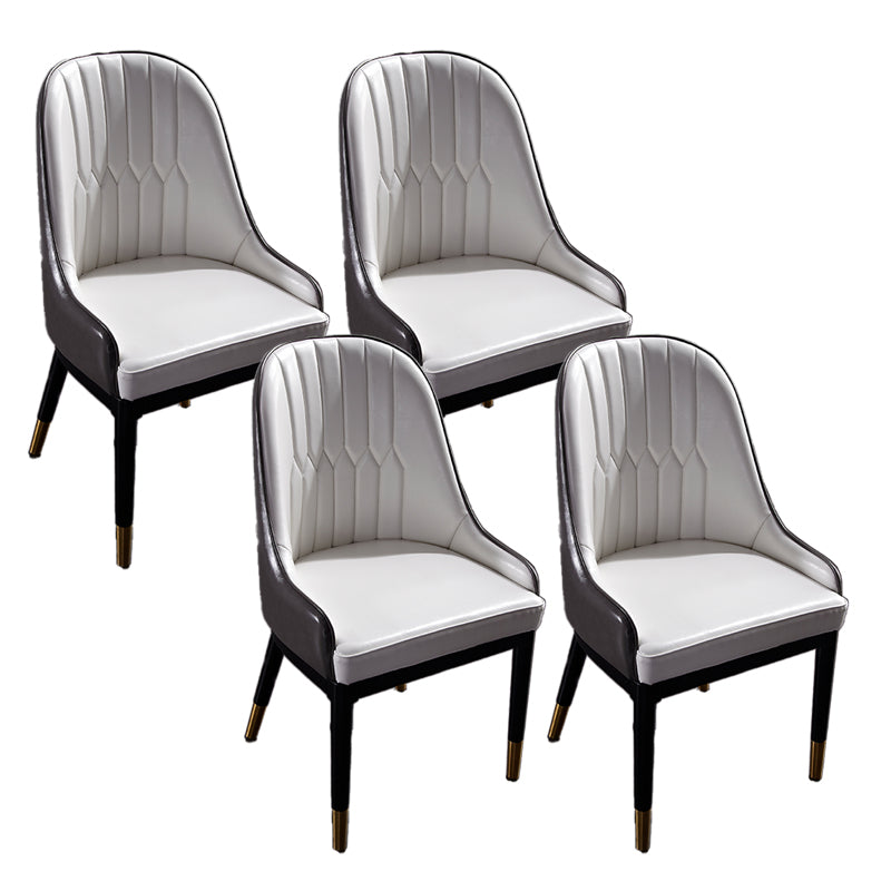 Dining Room Side Chairs Glam Solid Wood Kitchen Armless Chair for Home White 4 Piece Set Clearhalo 'Dining Chairs' 'Dining Tables & Seating' 'dining_chair' 'furn' 'furn_dining_chair' 'Furniture' 'furniture_dining_chair' 'Kitchen & Dining Furniture' 5063224