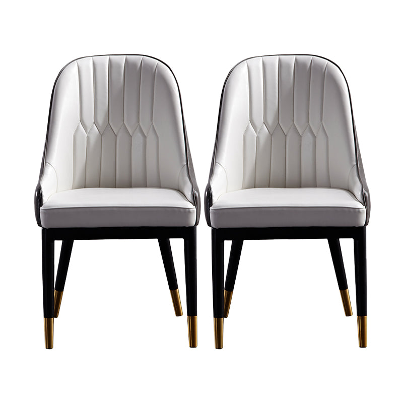 Dining Room Side Chairs Glam Solid Wood Kitchen Armless Chair for Home Gray-White 2 Piece Set Clearhalo 'Dining Chairs' 'Dining Tables & Seating' 'dining_chair' 'furn' 'furn_dining_chair' 'Furniture' 'furniture_dining_chair' 'Kitchen & Dining Furniture' 5063226