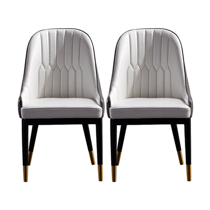 Dining Room Side Chairs Glam Solid Wood Kitchen Armless Chair for Home Gray-White 2 Piece Set Clearhalo 'Dining Chairs' 'Dining Tables & Seating' 'dining_chair' 'furn' 'furn_dining_chair' 'Furniture' 'furniture_dining_chair' 'Kitchen & Dining Furniture' 5063226