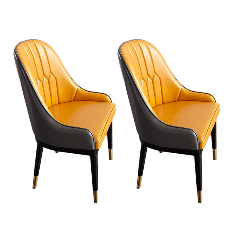 Dining Room Side Chairs Glam Solid Wood Kitchen Armless Chair for Home Gray-Orange 2 Piece Set Clearhalo 'Dining Chairs' 'Dining Tables & Seating' 'dining_chair' 'furn' 'furn_dining_chair' 'Furniture' 'furniture_dining_chair' 'Kitchen & Dining Furniture' 5063230