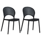 Scandinavian Plastic Armless Chair Kitchen Dining Room Open Back Chair Black 2 Piece Set Clearhalo 'Dining Chairs' 'Dining Tables & Seating' 'dining_chair' 'furn' 'furn_dining_chair' 'Furniture' 'furniture_dining_chair' 'Kitchen & Dining Furniture' 5063239