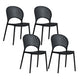 Scandinavian Plastic Armless Chair Kitchen Dining Room Open Back Chair Black 4 Piece Set Clearhalo 'Dining Chairs' 'Dining Tables & Seating' 'dining_chair' 'furn' 'furn_dining_chair' 'Furniture' 'furniture_dining_chair' 'Kitchen & Dining Furniture' 5063241
