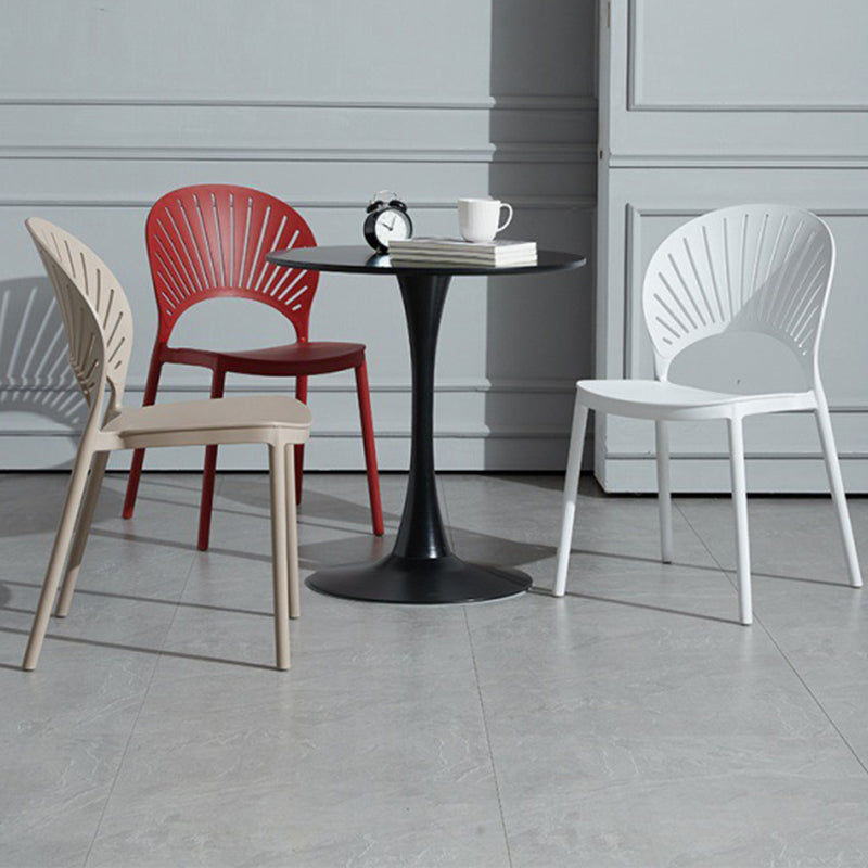Scandinavian Plastic Armless Chair Kitchen Dining Room Open Back Chair Clearhalo 'Dining Chairs' 'Dining Tables & Seating' 'dining_chair' 'furn' 'furn_dining_chair' 'Furniture' 'furniture_dining_chair' 'Kitchen & Dining Furniture' 5063243