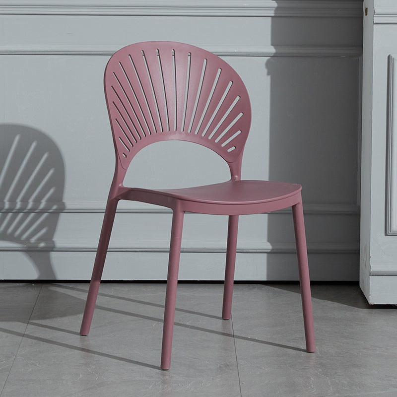 Scandinavian Plastic Armless Chair Kitchen Dining Room Open Back Chair Clearhalo 'Dining Chairs' 'Dining Tables & Seating' 'dining_chair' 'furn' 'furn_dining_chair' 'Furniture' 'furniture_dining_chair' 'Kitchen & Dining Furniture' 5063244