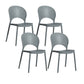 Scandinavian Plastic Armless Chair Kitchen Dining Room Open Back Chair Grey 4 Piece Set Clearhalo 'Dining Chairs' 'Dining Tables & Seating' 'dining_chair' 'furn' 'furn_dining_chair' 'Furniture' 'furniture_dining_chair' 'Kitchen & Dining Furniture' 5063245