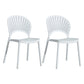 Scandinavian Plastic Armless Chair Kitchen Dining Room Open Back Chair White 2 Piece Set Clearhalo 'Dining Chairs' 'Dining Tables & Seating' 'dining_chair' 'furn' 'furn_dining_chair' 'Furniture' 'furniture_dining_chair' 'Kitchen & Dining Furniture' 5063246