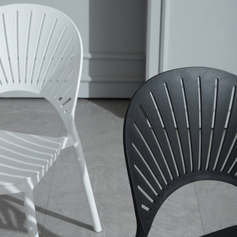Scandinavian Plastic Armless Chair Kitchen Dining Room Open Back Chair Clearhalo 'Dining Chairs' 'Dining Tables & Seating' 'dining_chair' 'furn' 'furn_dining_chair' 'Furniture' 'furniture_dining_chair' 'Kitchen & Dining Furniture' 5063248