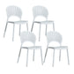 Scandinavian Plastic Armless Chair Kitchen Dining Room Open Back Chair White 4 Piece Set Clearhalo 'Dining Chairs' 'Dining Tables & Seating' 'dining_chair' 'furn' 'furn_dining_chair' 'Furniture' 'furniture_dining_chair' 'Kitchen & Dining Furniture' 5063249