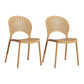 Scandinavian Plastic Armless Chair Kitchen Dining Room Open Back Chair Beige 2 Piece Set Clearhalo 'Dining Chairs' 'Dining Tables & Seating' 'dining_chair' 'furn' 'furn_dining_chair' 'Furniture' 'furniture_dining_chair' 'Kitchen & Dining Furniture' 5063251