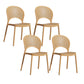 Scandinavian Plastic Armless Chair Kitchen Dining Room Open Back Chair Beige 4 Piece Set Clearhalo 'Dining Chairs' 'Dining Tables & Seating' 'dining_chair' 'furn' 'furn_dining_chair' 'Furniture' 'furniture_dining_chair' 'Kitchen & Dining Furniture' 5063253