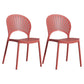 Scandinavian Plastic Armless Chair Kitchen Dining Room Open Back Chair Red 2 Piece Set Clearhalo 'Dining Chairs' 'Dining Tables & Seating' 'dining_chair' 'furn' 'furn_dining_chair' 'Furniture' 'furniture_dining_chair' 'Kitchen & Dining Furniture' 5063254