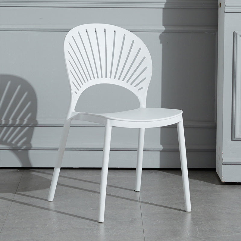 Scandinavian Plastic Armless Chair Kitchen Dining Room Open Back Chair Clearhalo 'Dining Chairs' 'Dining Tables & Seating' 'dining_chair' 'furn' 'furn_dining_chair' 'Furniture' 'furniture_dining_chair' 'Kitchen & Dining Furniture' 5063256