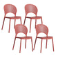Scandinavian Plastic Armless Chair Kitchen Dining Room Open Back Chair Red 4 Piece Set Clearhalo 'Dining Chairs' 'Dining Tables & Seating' 'dining_chair' 'furn' 'furn_dining_chair' 'Furniture' 'furniture_dining_chair' 'Kitchen & Dining Furniture' 5063257