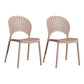 Scandinavian Plastic Armless Chair Kitchen Dining Room Open Back Chair Pink 2 Piece Set Clearhalo 'Dining Chairs' 'Dining Tables & Seating' 'dining_chair' 'furn' 'furn_dining_chair' 'Furniture' 'furniture_dining_chair' 'Kitchen & Dining Furniture' 5063258