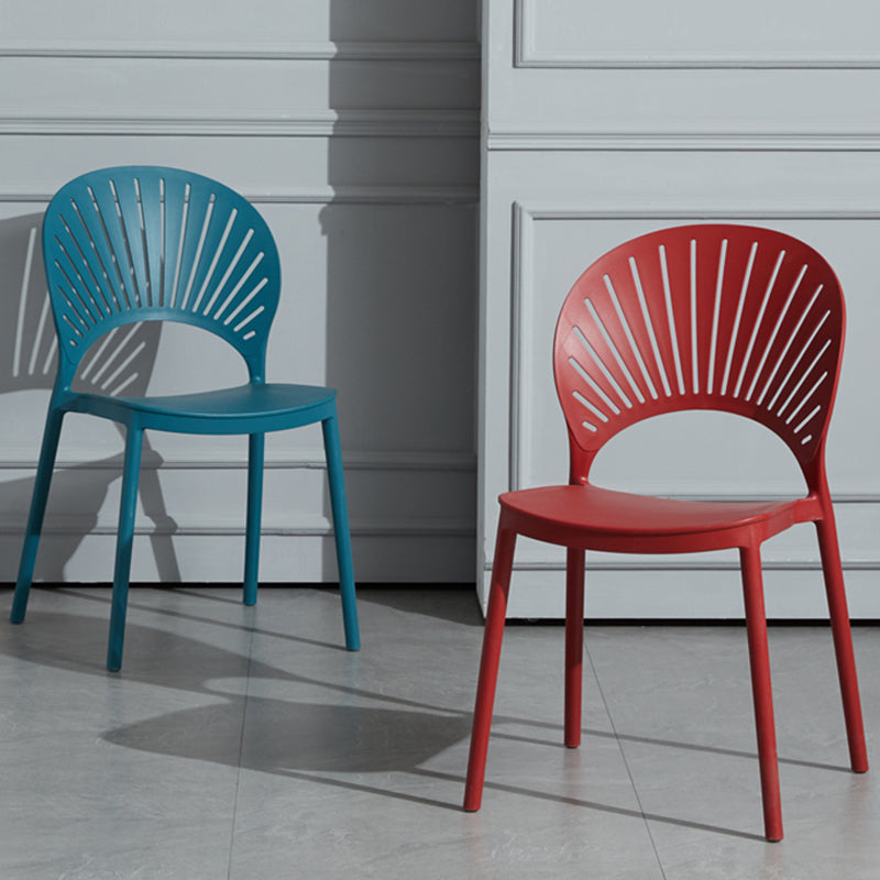 Scandinavian Plastic Armless Chair Kitchen Dining Room Open Back Chair Clearhalo 'Dining Chairs' 'Dining Tables & Seating' 'dining_chair' 'furn' 'furn_dining_chair' 'Furniture' 'furniture_dining_chair' 'Kitchen & Dining Furniture' 5063260