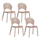 Scandinavian Plastic Armless Chair Kitchen Dining Room Open Back Chair Pink 4 Piece Set Clearhalo 'Dining Chairs' 'Dining Tables & Seating' 'dining_chair' 'furn' 'furn_dining_chair' 'Furniture' 'furniture_dining_chair' 'Kitchen & Dining Furniture' 5063261