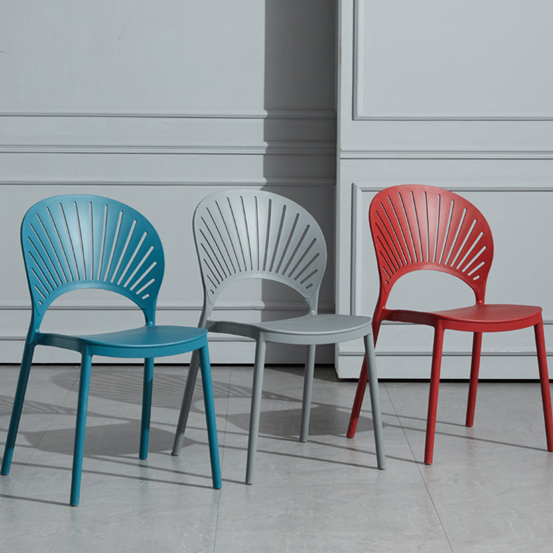 Scandinavian Plastic Armless Chair Kitchen Dining Room Open Back Chair Clearhalo 'Dining Chairs' 'Dining Tables & Seating' 'dining_chair' 'furn' 'furn_dining_chair' 'Furniture' 'furniture_dining_chair' 'Kitchen & Dining Furniture' 5063262