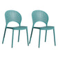 Scandinavian Plastic Armless Chair Kitchen Dining Room Open Back Chair Blue 2 Piece Set Clearhalo 'Dining Chairs' 'Dining Tables & Seating' 'dining_chair' 'furn' 'furn_dining_chair' 'Furniture' 'furniture_dining_chair' 'Kitchen & Dining Furniture' 5063265