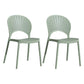 Scandinavian Plastic Armless Chair Kitchen Dining Room Open Back Chair Green 2 Piece Set Clearhalo 'Dining Chairs' 'Dining Tables & Seating' 'dining_chair' 'furn' 'furn_dining_chair' 'Furniture' 'furniture_dining_chair' 'Kitchen & Dining Furniture' 5063267