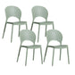 Scandinavian Plastic Armless Chair Kitchen Dining Room Open Back Chair Green 4 Piece Set Clearhalo 'Dining Chairs' 'Dining Tables & Seating' 'dining_chair' 'furn' 'furn_dining_chair' 'Furniture' 'furniture_dining_chair' 'Kitchen & Dining Furniture' 5063268
