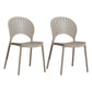 Scandinavian Plastic Armless Chair Kitchen Dining Room Open Back Chair Camel 2 Piece Set Clearhalo 'Dining Chairs' 'Dining Tables & Seating' 'dining_chair' 'furn' 'furn_dining_chair' 'Furniture' 'furniture_dining_chair' 'Kitchen & Dining Furniture' 5063271