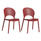 Scandinavian Plastic Armless Chair Kitchen Dining Room Open Back Chair Burgundy 2 Piece Set Clearhalo 'Dining Chairs' 'Dining Tables & Seating' 'dining_chair' 'furn' 'furn_dining_chair' 'Furniture' 'furniture_dining_chair' 'Kitchen & Dining Furniture' 5063273