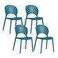 Scandinavian Plastic Armless Chair Kitchen Dining Room Open Back Chair Peacock Blue 4 Piece Set Clearhalo 'Dining Chairs' 'Dining Tables & Seating' 'dining_chair' 'furn' 'furn_dining_chair' 'Furniture' 'furniture_dining_chair' 'Kitchen & Dining Furniture' 5063278