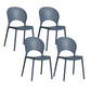 Scandinavian Plastic Armless Chair Kitchen Dining Room Open Back Chair Gray-Blue 4 Piece Set Clearhalo 'Dining Chairs' 'Dining Tables & Seating' 'dining_chair' 'furn' 'furn_dining_chair' 'Furniture' 'furniture_dining_chair' 'Kitchen & Dining Furniture' 5063280