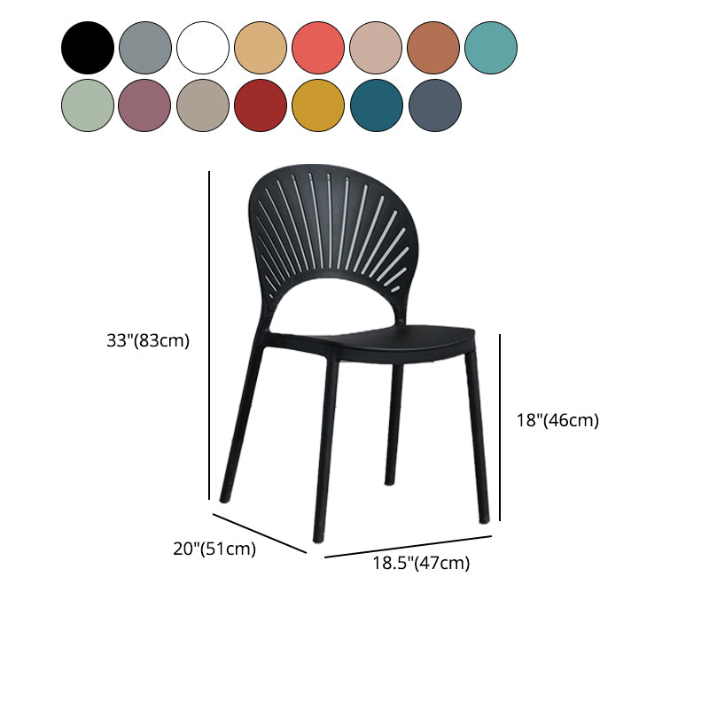 Scandinavian Plastic Armless Chair Kitchen Dining Room Open Back Chair Clearhalo 'Dining Chairs' 'Dining Tables & Seating' 'dining_chair' 'furn' 'furn_dining_chair' 'Furniture' 'furniture_dining_chair' 'Kitchen & Dining Furniture' 5063281