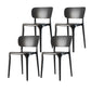 Contemporary Style Side Chair Plastic Dining Side Chair for Indoor Black 4 Piece Set Clearhalo 'Dining Chairs' 'Dining Tables & Seating' 'dining_chair' 'furn' 'furn_dining_chair' 'Furniture' 'furniture_dining_chair' 'Kitchen & Dining Furniture' 5063287