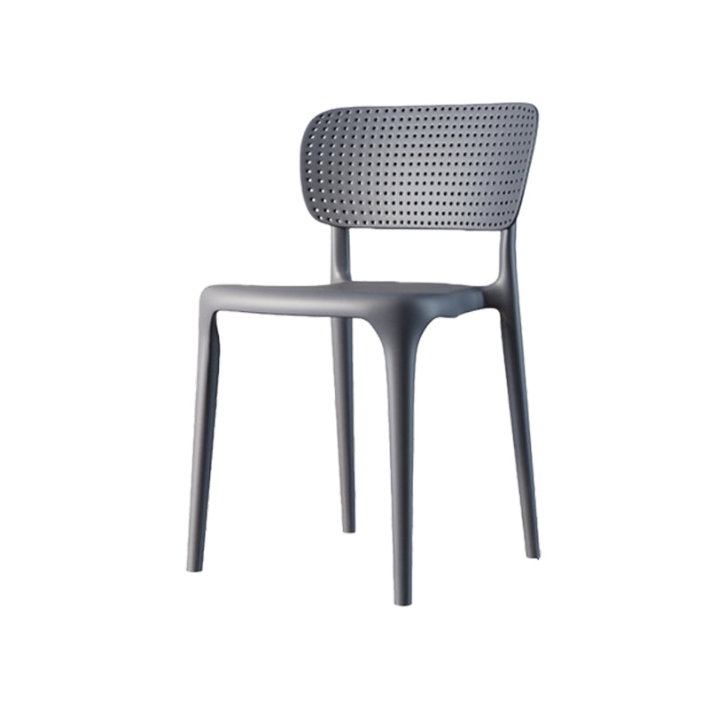 Contemporary Style Side Chair Plastic Dining Side Chair for Indoor Grey 1 Piece Clearhalo 'Dining Chairs' 'Dining Tables & Seating' 'dining_chair' 'furn' 'furn_dining_chair' 'Furniture' 'furniture_dining_chair' 'Kitchen & Dining Furniture' 5063289