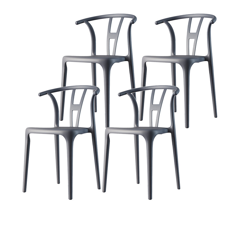 Contemporary Style Side Chair Plastic Dining Side Chair for Indoor Light Gray 4 Piece Set Clearhalo 'Dining Chairs' 'Dining Tables & Seating' 'dining_chair' 'furn' 'furn_dining_chair' 'Furniture' 'furniture_dining_chair' 'Kitchen & Dining Furniture' 5063298