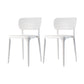Contemporary Style Side Chair Plastic Dining Side Chair for Indoor White 2 Piece Set Clearhalo 'Dining Chairs' 'Dining Tables & Seating' 'dining_chair' 'furn' 'furn_dining_chair' 'Furniture' 'furniture_dining_chair' 'Kitchen & Dining Furniture' 5063303