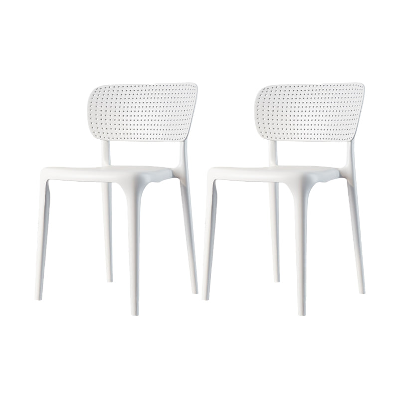 Contemporary Style Side Chair Plastic Dining Side Chair for Indoor White 2 Piece Set Clearhalo 'Dining Chairs' 'Dining Tables & Seating' 'dining_chair' 'furn' 'furn_dining_chair' 'Furniture' 'furniture_dining_chair' 'Kitchen & Dining Furniture' 5063303