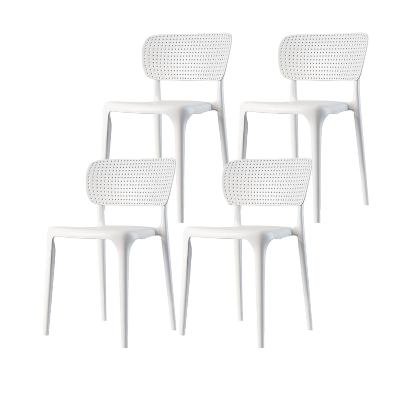 Contemporary Style Side Chair Plastic Dining Side Chair for Indoor White 4 Piece Set Clearhalo 'Dining Chairs' 'Dining Tables & Seating' 'dining_chair' 'furn' 'furn_dining_chair' 'Furniture' 'furniture_dining_chair' 'Kitchen & Dining Furniture' 5063305