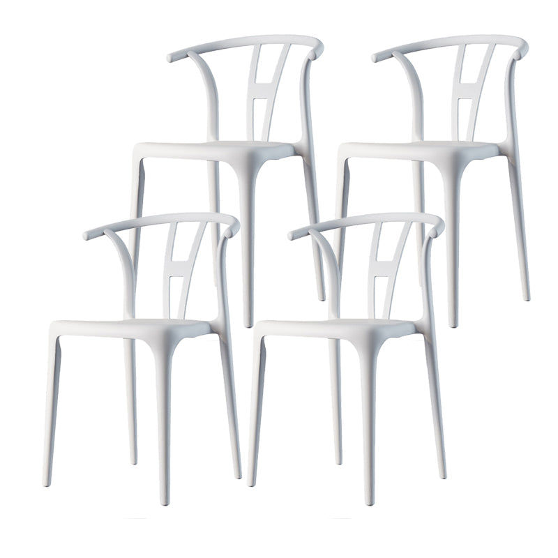 Contemporary Style Side Chair Plastic Dining Side Chair for Indoor Ivory 4 Piece Set Clearhalo 'Dining Chairs' 'Dining Tables & Seating' 'dining_chair' 'furn' 'furn_dining_chair' 'Furniture' 'furniture_dining_chair' 'Kitchen & Dining Furniture' 5063308