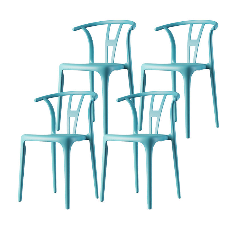Contemporary Style Side Chair Plastic Dining Side Chair for Indoor Sky Blue 4 Piece Set Clearhalo 'Dining Chairs' 'Dining Tables & Seating' 'dining_chair' 'furn' 'furn_dining_chair' 'Furniture' 'furniture_dining_chair' 'Kitchen & Dining Furniture' 5063326