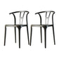 Contemporary Style Side Chair Plastic Dining Side Chair for Indoor Gloss Black 2 Piece Set Clearhalo 'Dining Chairs' 'Dining Tables & Seating' 'dining_chair' 'furn' 'furn_dining_chair' 'Furniture' 'furniture_dining_chair' 'Kitchen & Dining Furniture' 5063330