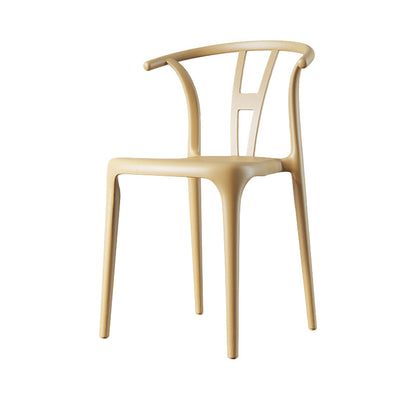 Contemporary Style Side Chair Plastic Dining Side Chair for Indoor Light Yellow 1 Piece Clearhalo 'Dining Chairs' 'Dining Tables & Seating' 'dining_chair' 'furn' 'furn_dining_chair' 'Furniture' 'furniture_dining_chair' 'Kitchen & Dining Furniture' 5063332