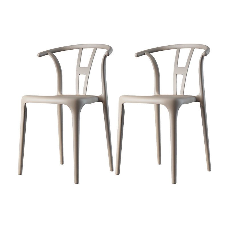Contemporary Style Side Chair Plastic Dining Side Chair for Indoor Camel 2 Piece Set Clearhalo 'Dining Chairs' 'Dining Tables & Seating' 'dining_chair' 'furn' 'furn_dining_chair' 'Furniture' 'furniture_dining_chair' 'Kitchen & Dining Furniture' 5063336