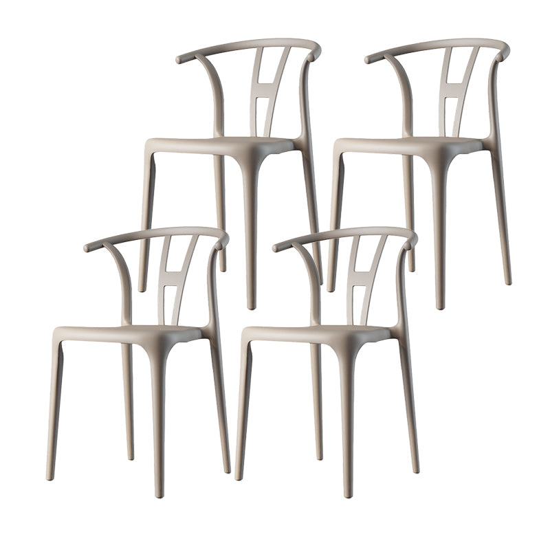 Contemporary Style Side Chair Plastic Dining Side Chair for Indoor Camel 4 Piece Set Clearhalo 'Dining Chairs' 'Dining Tables & Seating' 'dining_chair' 'furn' 'furn_dining_chair' 'Furniture' 'furniture_dining_chair' 'Kitchen & Dining Furniture' 5063337